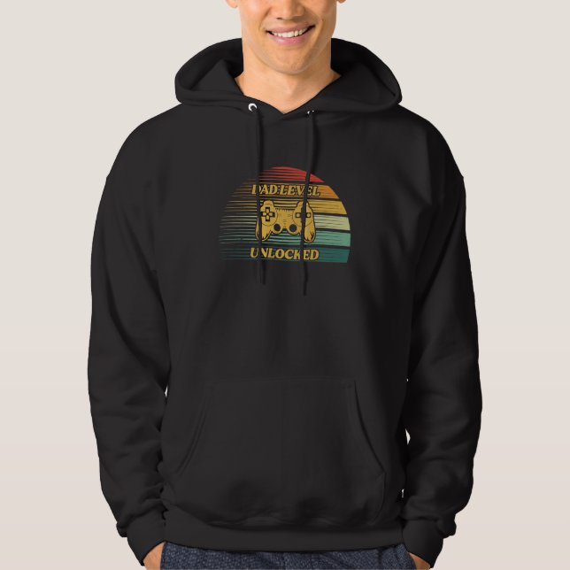 Dad Level Unlocked New Dad Father Pregnancy Announ Hoodie (Front)