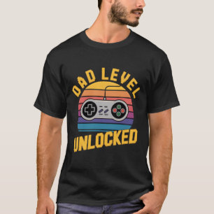 Dad Level Unlocked Retro Gamer T-Shirt