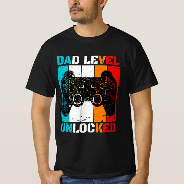 Dad Level Unlocked T-Shirt (Front)