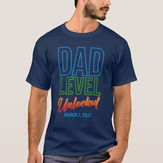 Dad Level Unlocked T-Shirt (Front)