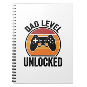 Dad Level Unlocked Vintage Gamer Shirt Design_1 Notebook