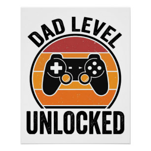 Dad Level Unlocked Vintage Gamer Shirt Design_1 Poster