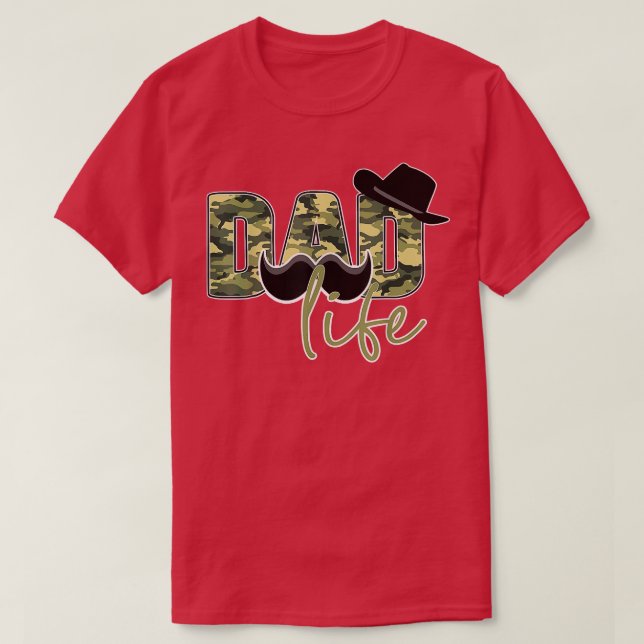 Dad Life And Hat With Camo For Dad Men Father's Da T-Shirt (Design Front)