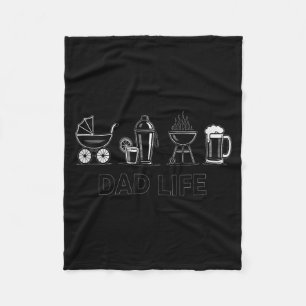 Dad Life Bottle Grill Beer Stroller Adorable Fathe Fleece Blanket