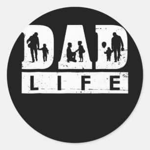 Dad Life Father's Day  Classic Round Sticker