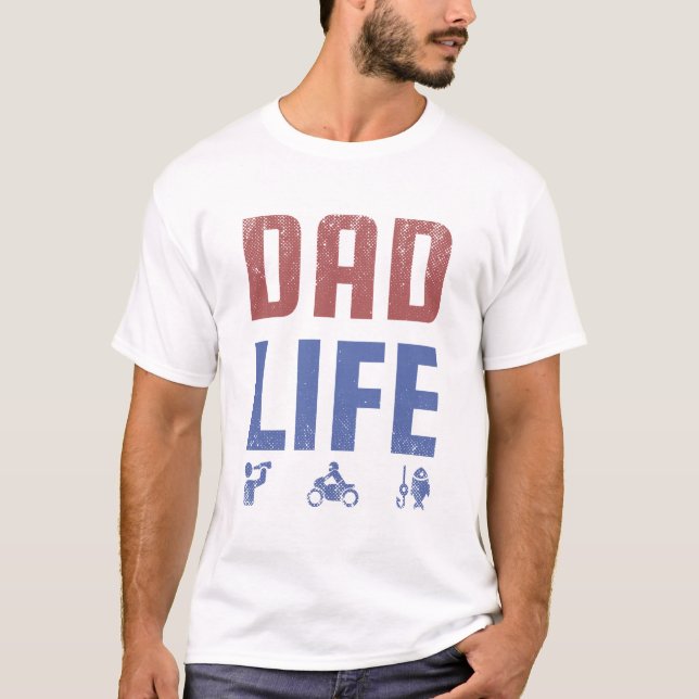 Dad Life – Funny Retro Fatherhood Design T-Shirt (Front)