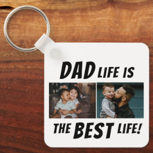 Dad Life is the Best Life 2 Photos Father Key Ring