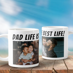 Dad Life is the Best Life 2 Photos Father Large Coffee Mug