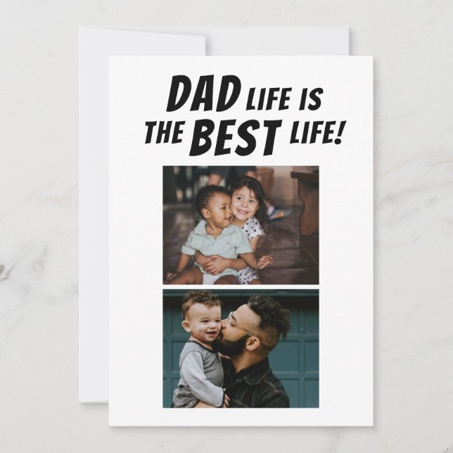 Dad Life is the Best Life 3 Photos Father's Day Card (Front)