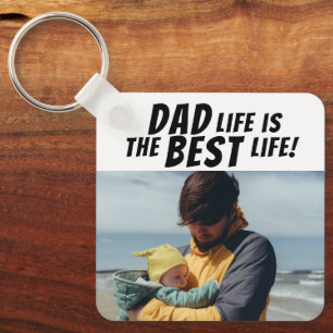 Dad Life is the Best Life Family Photo Key Ring