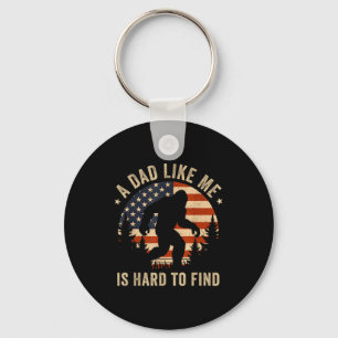 Dad Like Me Is Hard To Find Bigfoot Usa Flag Funny Key Ring