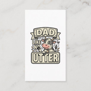 Dad Like No Udder Funny Cow Vintage Vector Design_ Business Card