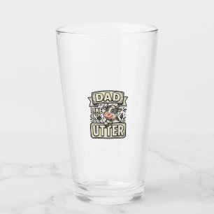 Dad Like No Udder Funny Cow Vintage Vector Design_ Glass