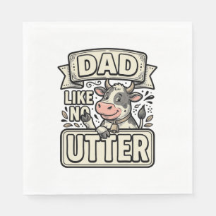 Dad Like No Udder Funny Cow Vintage Vector Design_ Napkin