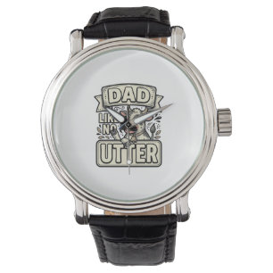 Dad Like No Udder Funny Cow Vintage Vector Design_ Watch