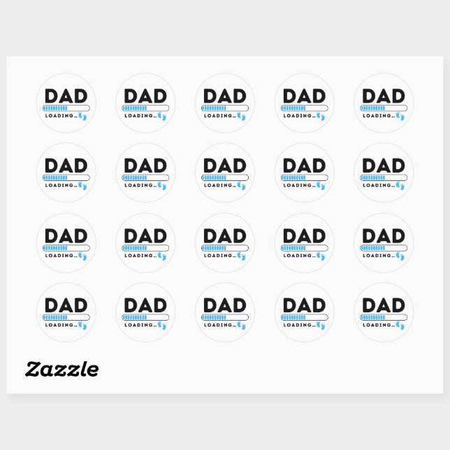Dad Loading Baby Boy Blue Soon to be Daddy Classic Round Sticker (Sheet)