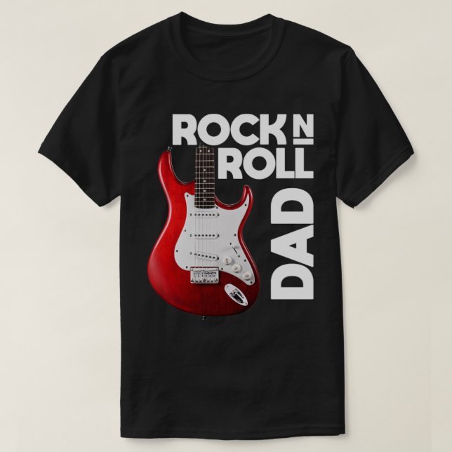 Dad Love Rock n Roll Funny Fathers Day T-Shirt (Design Front)