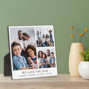 Dad Love You 3 Photo Collage Plaque