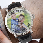 Dad Love You to the Rough and Back Photo Golf Watch<br><div class="desc">Personalised photo watch - perfect for a golf dad - but you are welcome to customise the text as you wish. Upload your favourite photo and it will be displayed with a semi-opaque border overlay, as a base for the typography. The wording currently reads "Dad, we love you to the...</div>