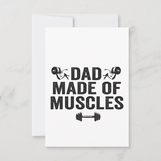 Dad Made of Muscles Funny Fitness Father Gift  Thank You Card (Front)