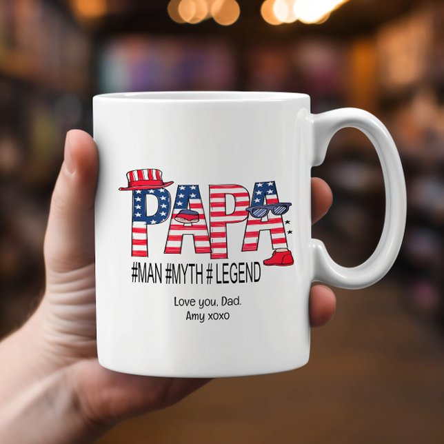 Dad Man Myth Legend American Fathers Day Coffee Mug (Creator Uploaded)