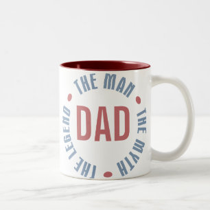 Dad Man Myth Legend Customisable Two-Tone Coffee Mug
