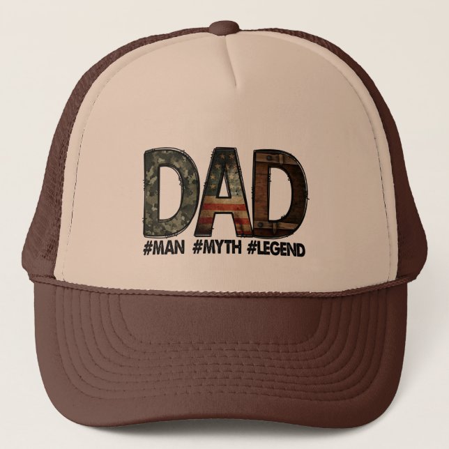   Dad Man Myth Legend  Father's Day Trucker Hat (Front)
