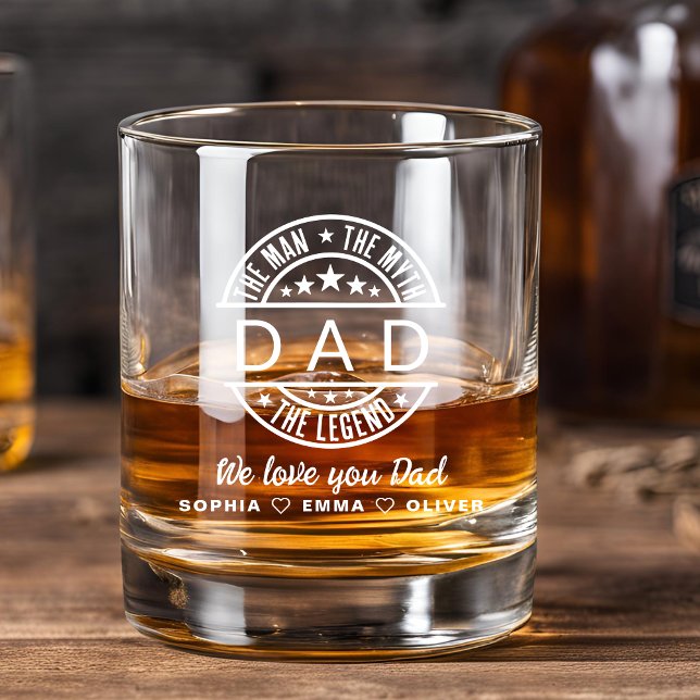 Dad Man Myth Legend Father's Day Whiskey Glass (Creator Uploaded)