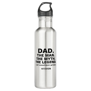 Dad Man Myth Legend Funny Quote Personalised 710 Ml Water Bottle