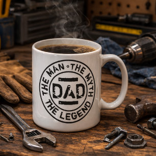 Dad Man Myth Legend Grunge Stamp Father's Day  Coffee Mug