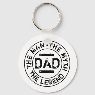 Dad Man Myth Legend Grunge Stamp Father's Day Key Ring