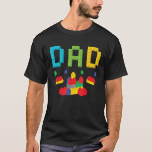 Dad Master Builder Building Blocks Bricks Matching T-Shirt