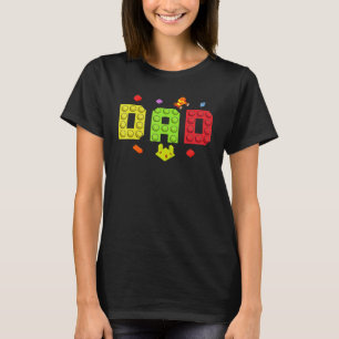 Dad Master Builder Building Bricks Blocks Family S T-Shirt