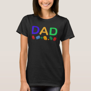 Dad Master Builder Building Bricks Blocks Family S T-Shirt