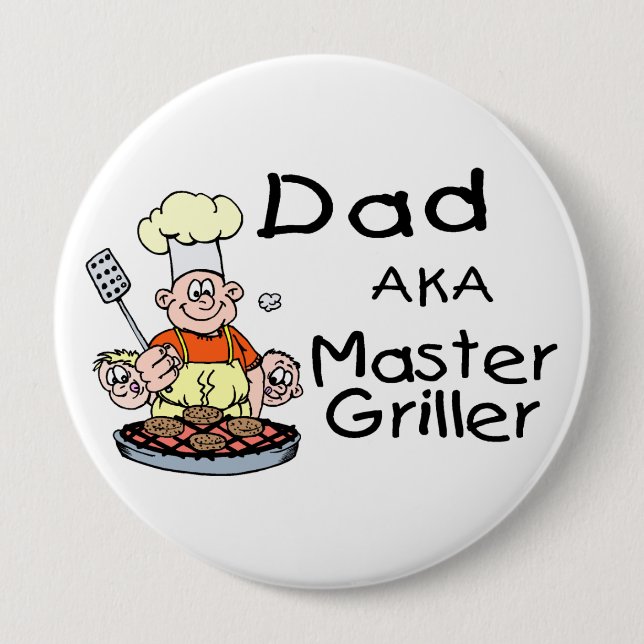 Dad Master Griller 10 Cm Round Badge (Front)