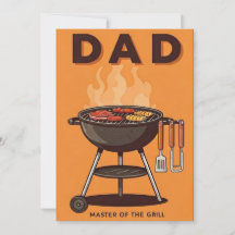 Dad Master of the Grill BBQ Father's Day Card 