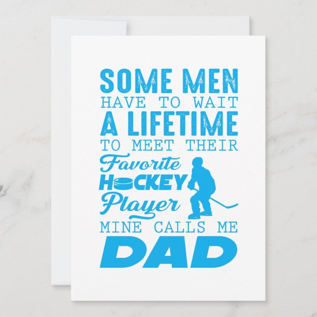 Dad Meet Favourite Hockey Player Son Daughter Holiday Card (Front)