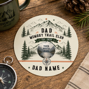 Dad Memory Trail Club Father’s Day Photo Classic Round Sticker