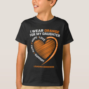 Dad Men I Wear Orange For My Daughter Leukaemia Aw T-Shirt