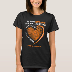 Dad Men I Wear Orange For My Daughter Leukaemia Aw T-Shirt