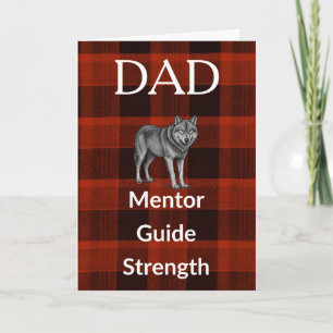 Dad Mentor Guide Card - Bear & Red Plaid