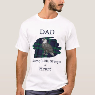 Dad Mentor Guide Strength & Heart Eagle Plaid blue T-Shirt