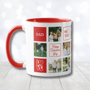 Dad Messages Custom Photo Collage Valentines Day Mug