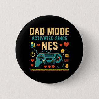 Dad Mode Activated NES Retro Gamer Art 6 Cm Round Badge