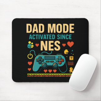 Dad Mode Activated NES Retro Gamer Art Mouse Mat