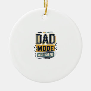Dad Mode Activated Vintage Engraving Shirt Design Ceramic Tree Decoration