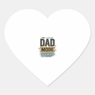 Dad Mode Activated Vintage Engraving Shirt Design  Heart Sticker