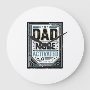 Dad Mode Activated Vintage Engraving Shirt Design_ Large Clock