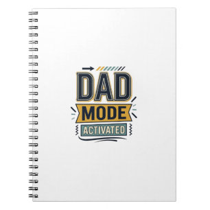 Dad Mode Activated Vintage Engraving Shirt Design Notebook