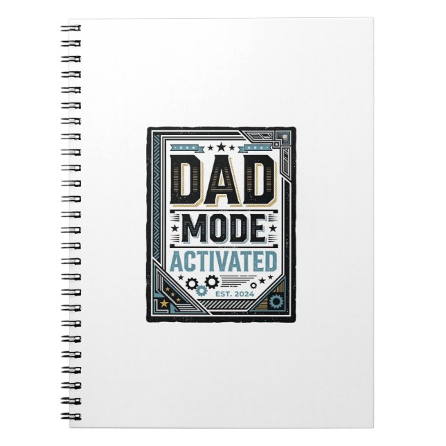 Dad Mode Activated Vintage Engraving Shirt Design_ Notebook (Front)